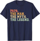 Papa Man Myth Legend Shirt For Funny Father Gift T-Shirt - T-Shirt | Navy