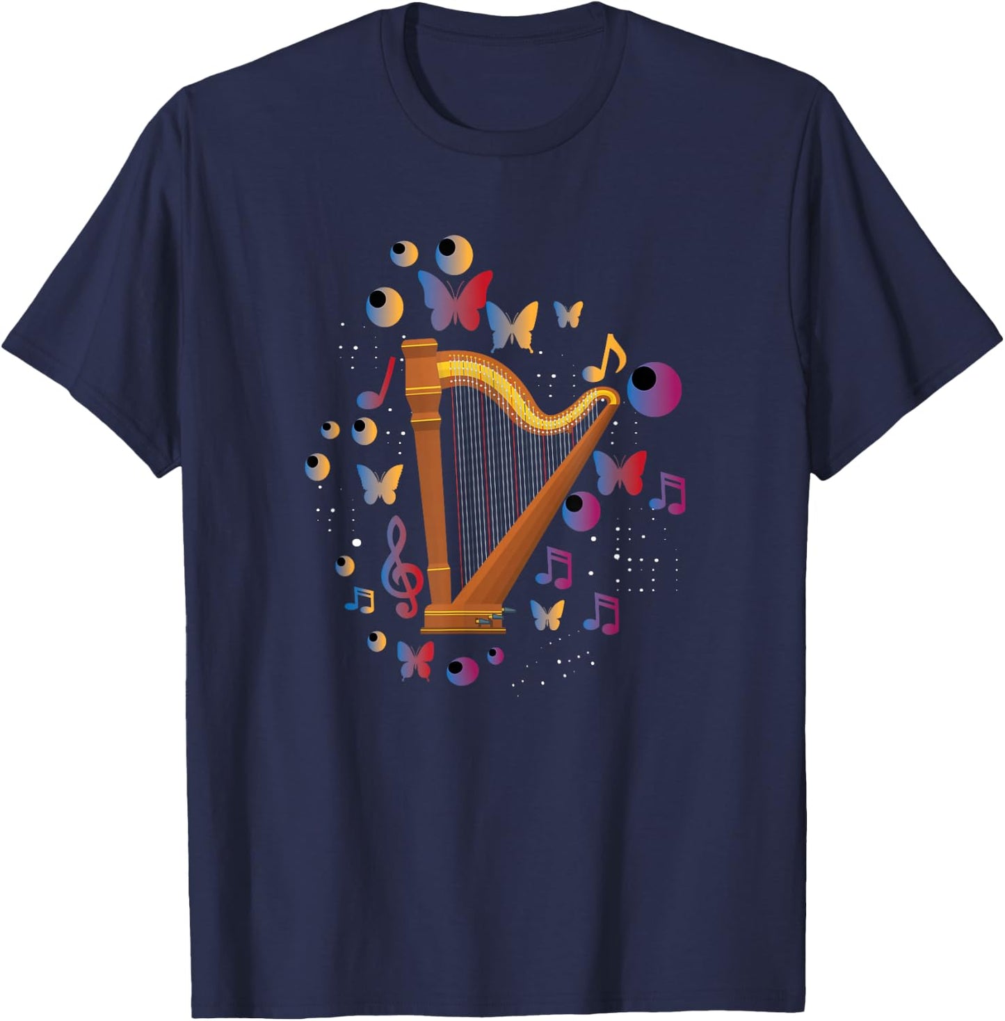 Great Harp Theme Gift Harp Players T-Shirt - T-Shirt | Navy