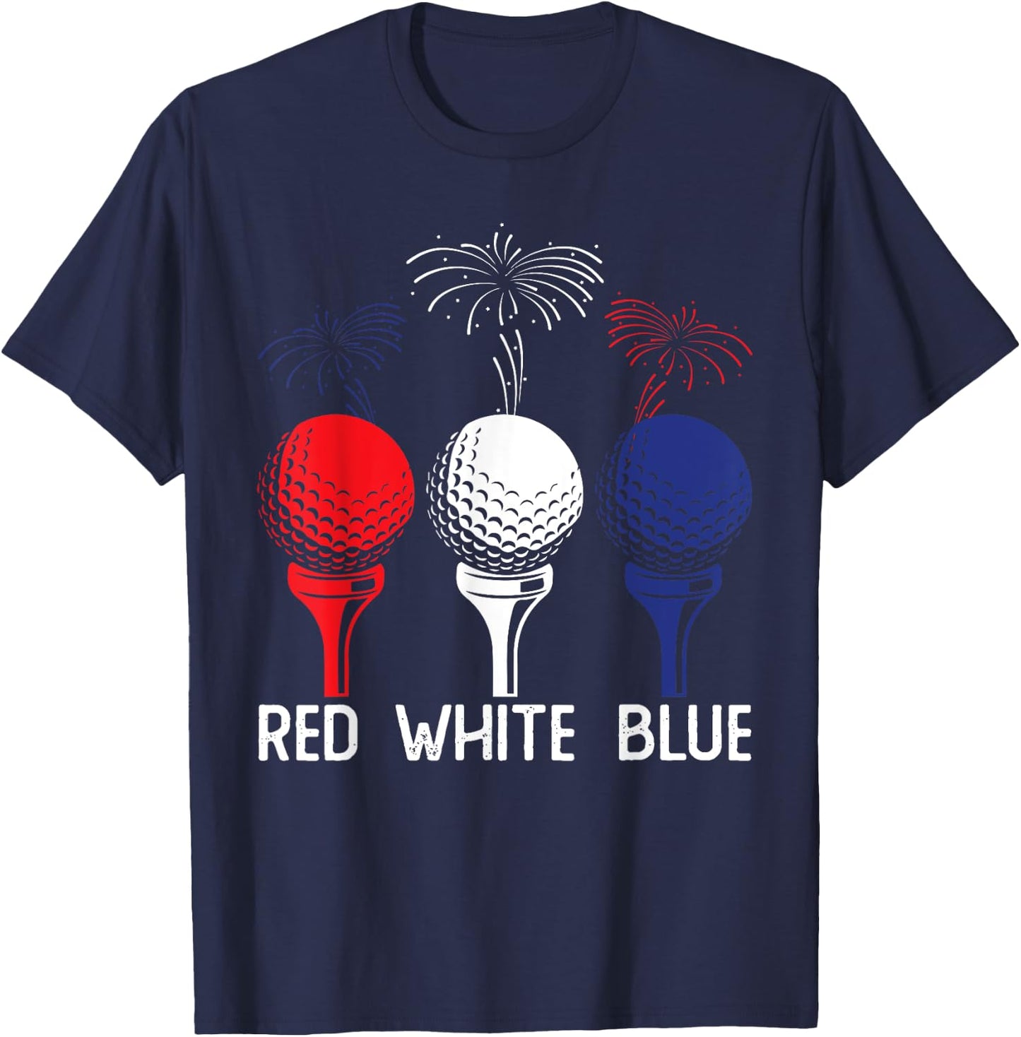 Golf Red White Blue Us Flag Patriotic 4th Of July Men T-Shirt - T-Shirt | Navy