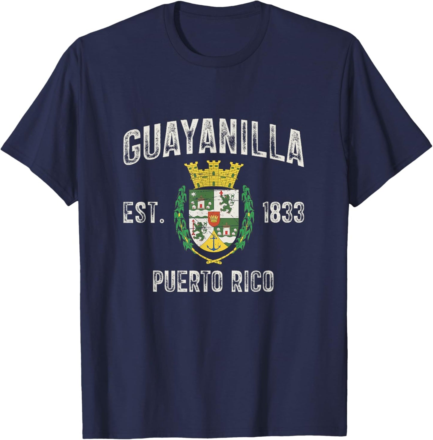 Guayanilla City In Puerto Rico Est 1833, Guayanilla Armorial T-Shirt - T-Shirt | Navy