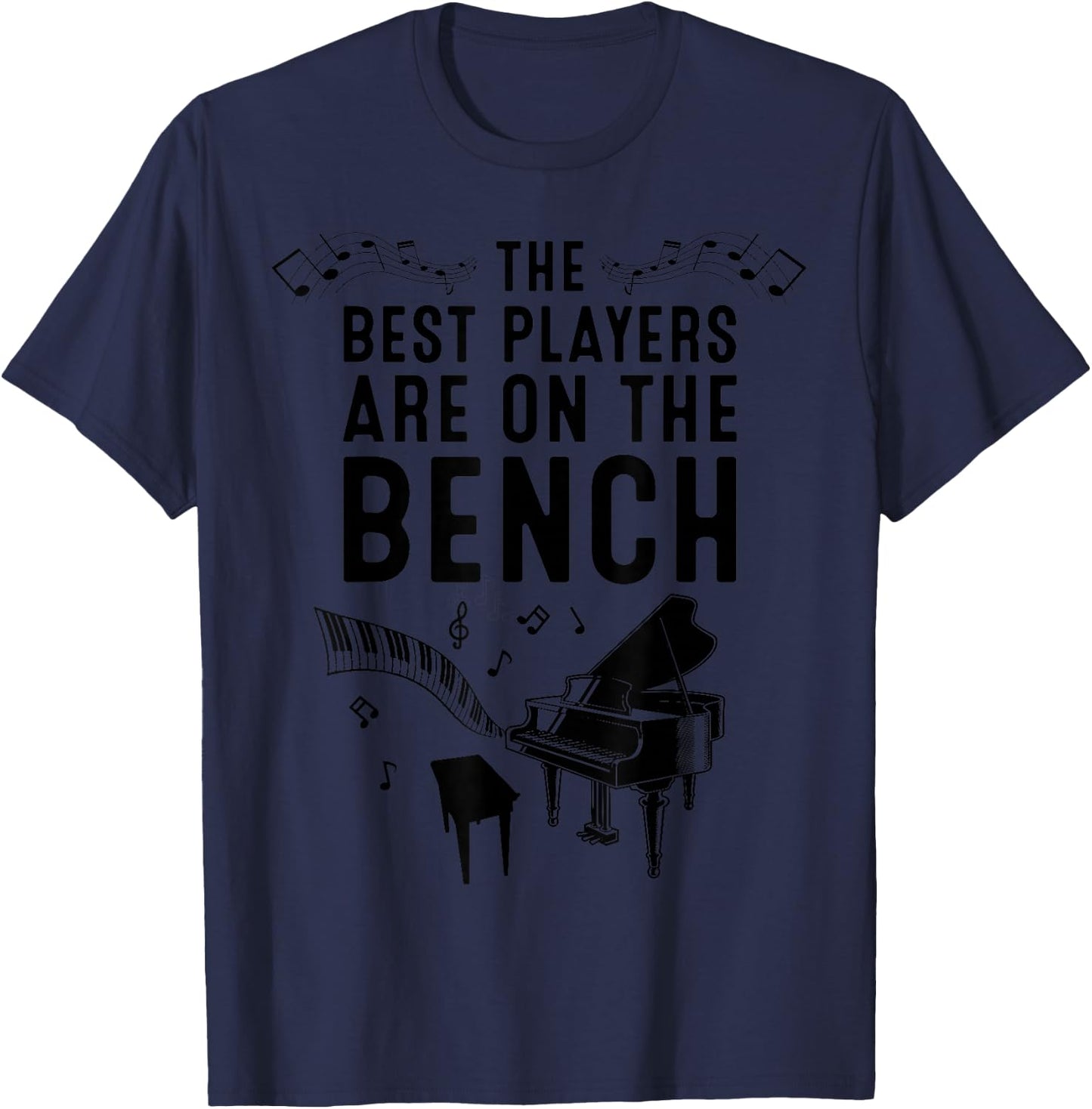 Funny Piano Player Gift Cute Bench Pianist T-Shirt - T-Shirt | Navy