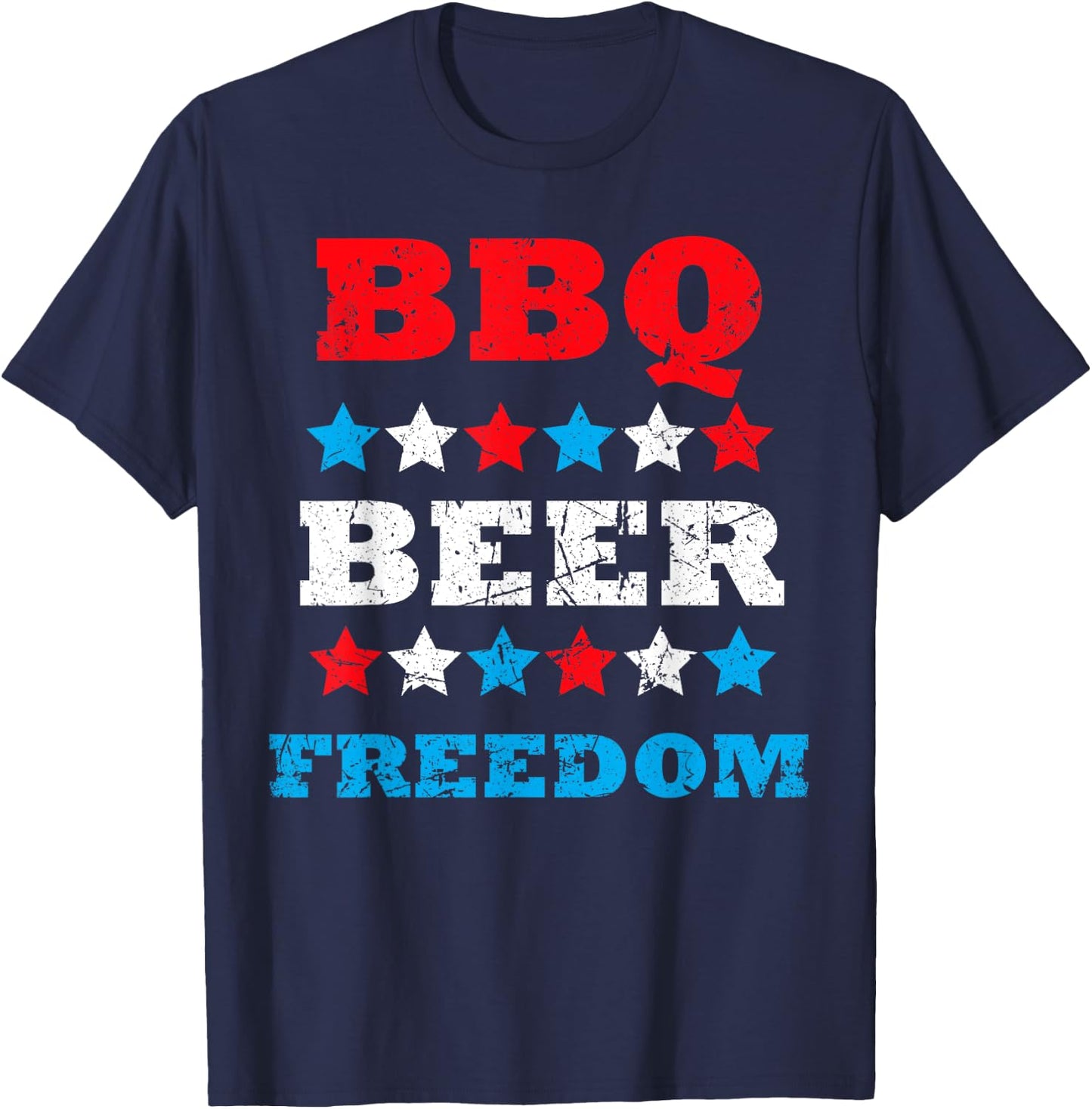 BBQ Beer Freedom T-Shirt - T-Shirt | Navy