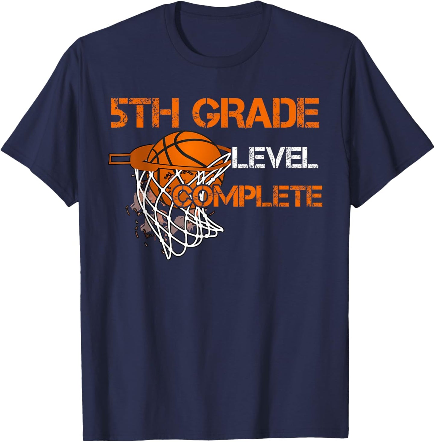 5th Grade Level Complete Basketball Back To School Boys T-Shirt - T-Shirt | Navy