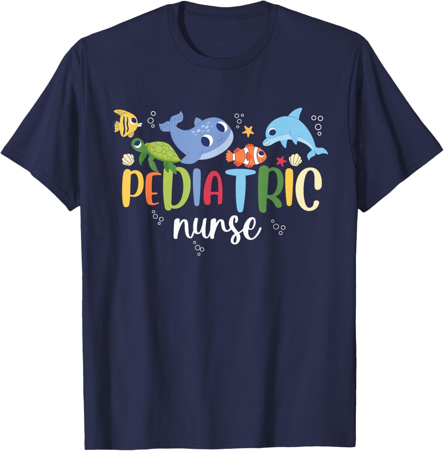 Pediatric Nurse PEDS Ocean Sea Appreciation Pediatric T-Shirt - T-Shirt | Navy