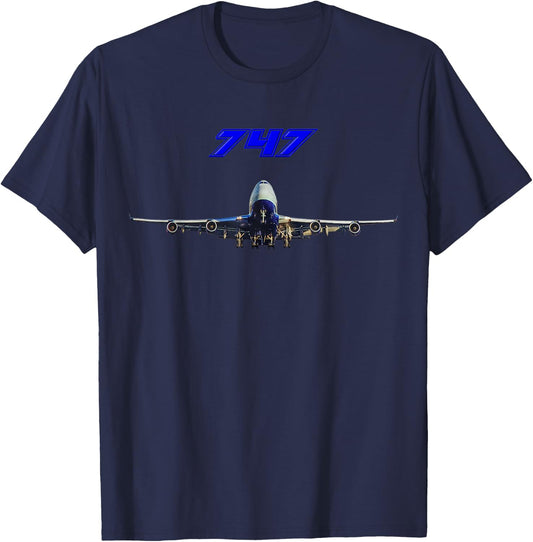 Airline Jet 747 Plane Airliner Jumbojet T-Shirt - T-Shirt | Navy