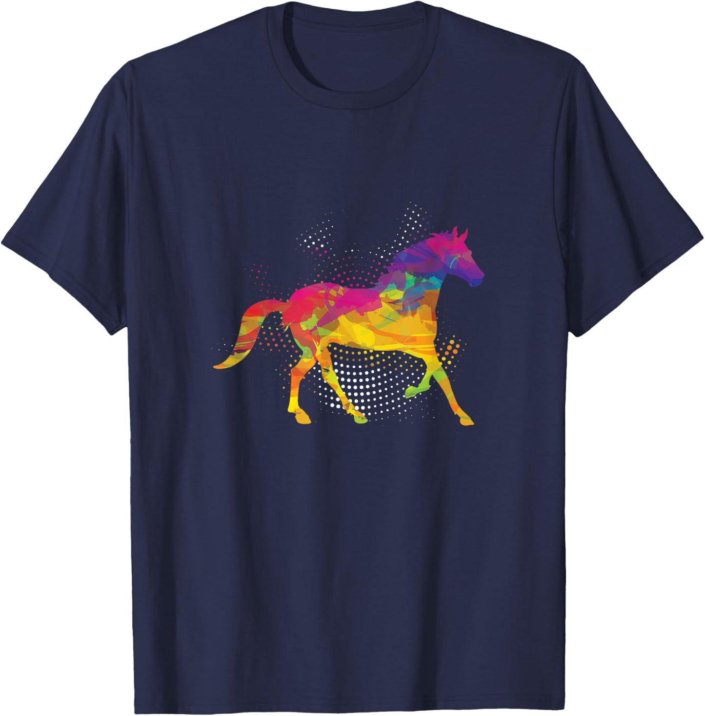 Horse Lover Equestrian Horse Jockey Fan Polygon Animal Lover T-Shirt - T-Shirt | Navy