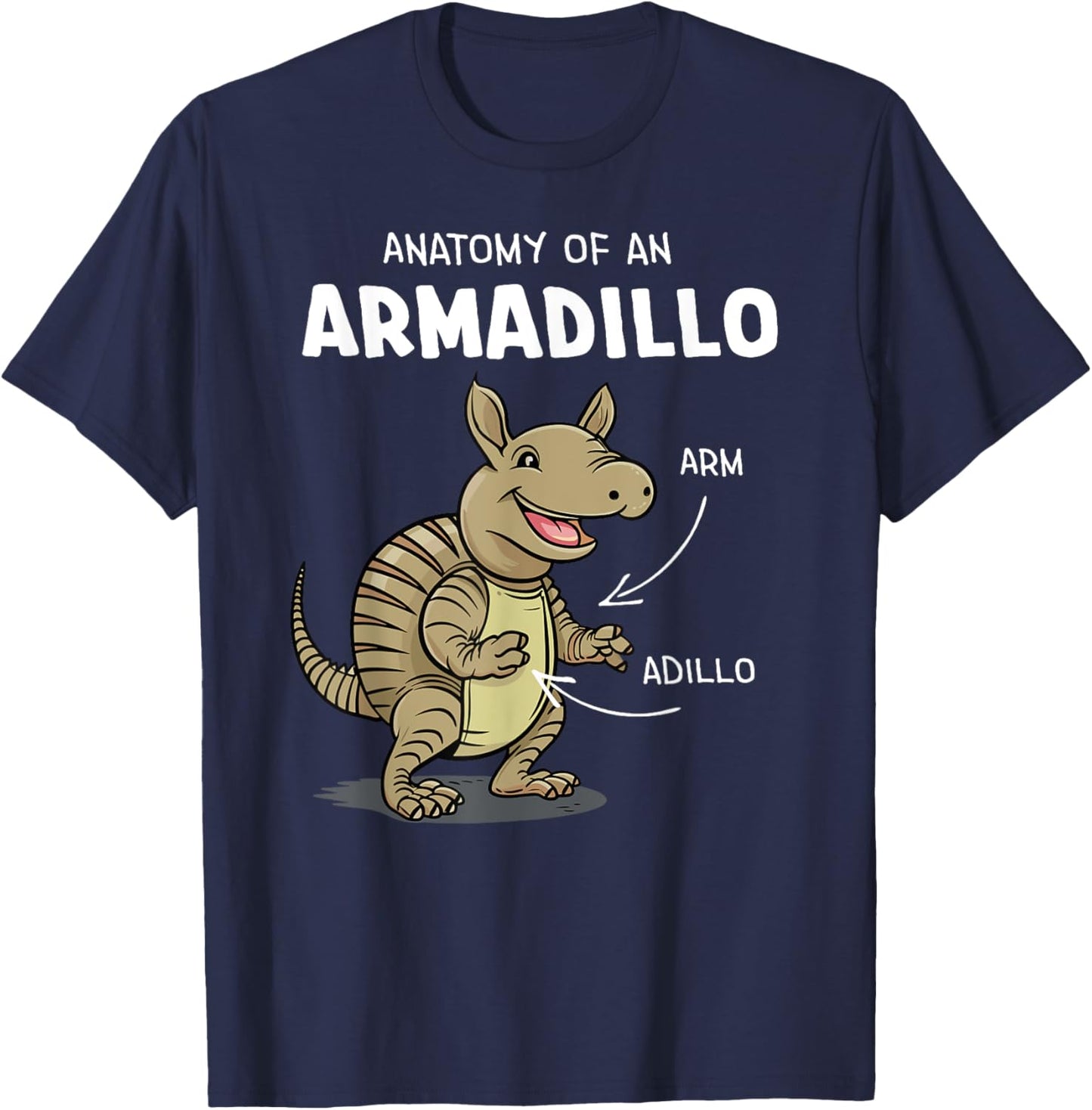 Anatomy of An Armadillo Funny T-Shirt - T-Shirt | Navy