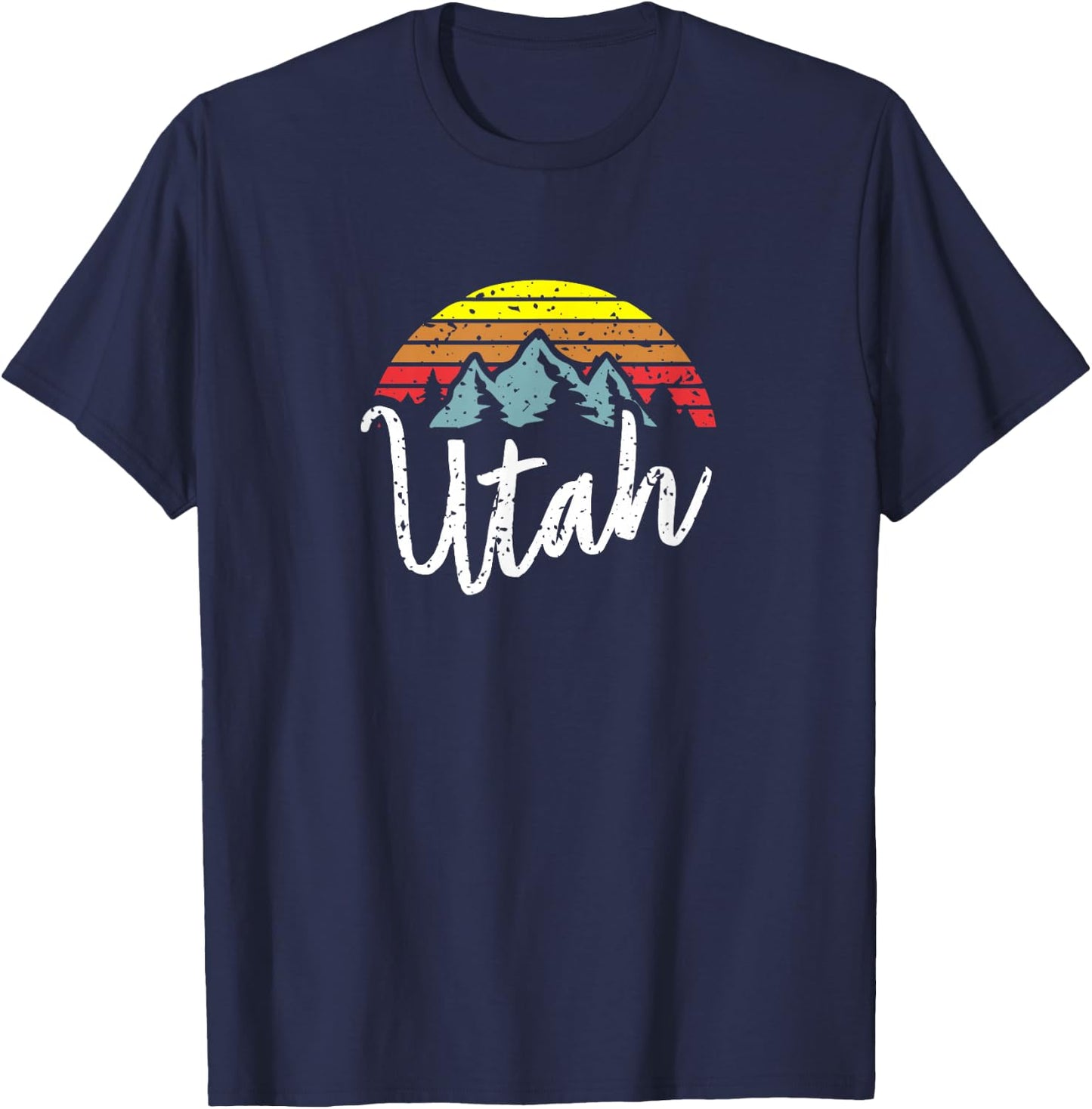 Utah Retro Eighties Style Mountains Design, Great Gift T-Shirt - T-Shirt | Navy