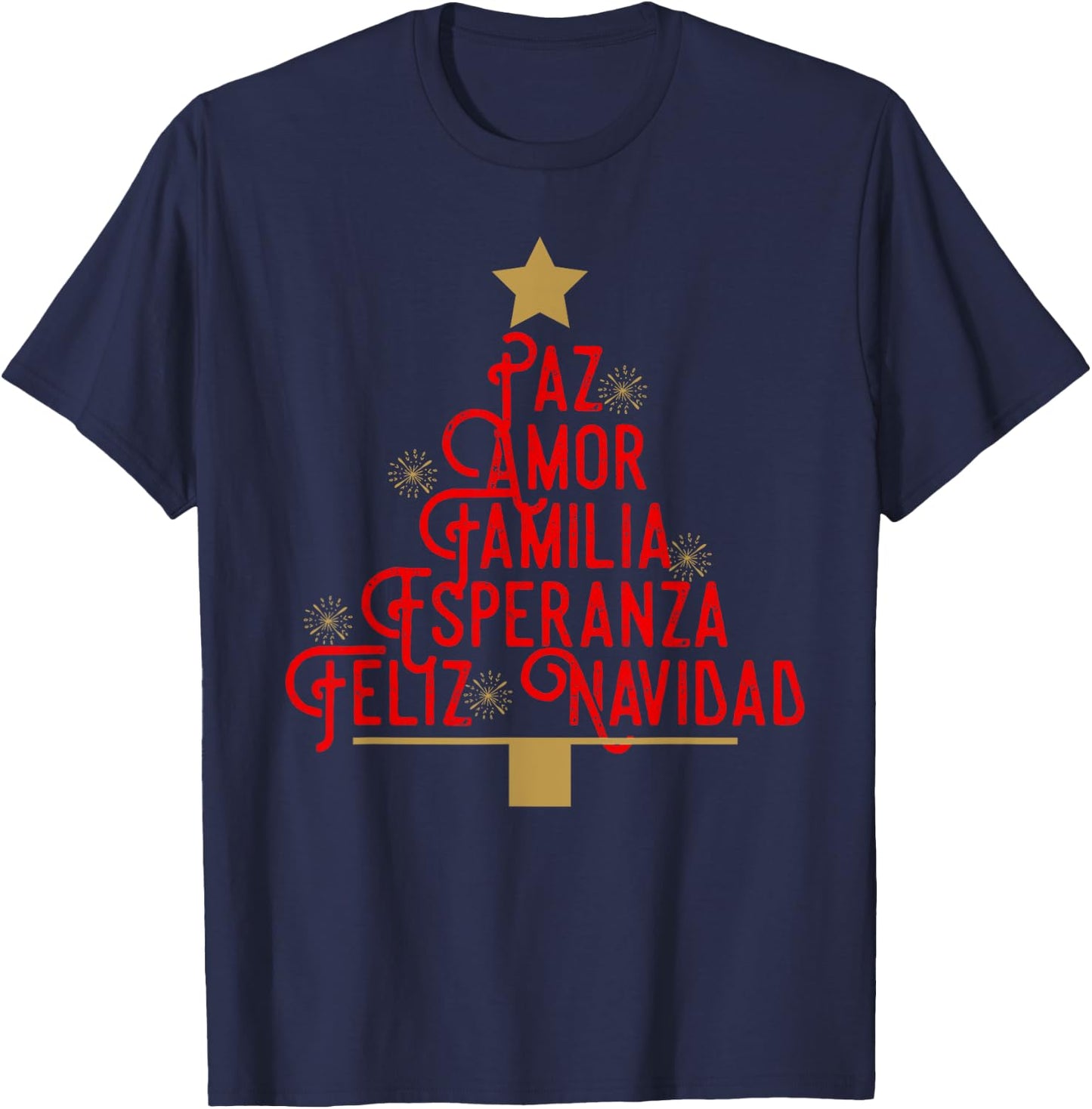 Feliz Navidad Familia Spanish Christmas T-Shirt - T-Shirt | Navy