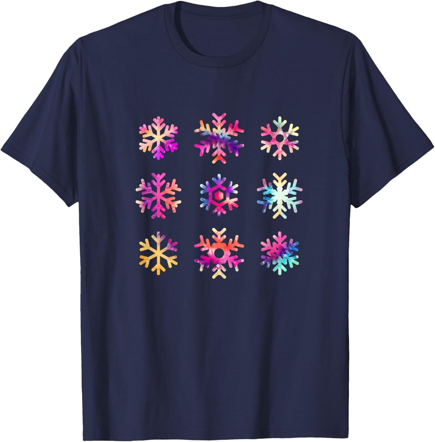 Tie Dye Snowflakes Christmas Hippy Costume T-Shirt - T-Shirt | Navy
