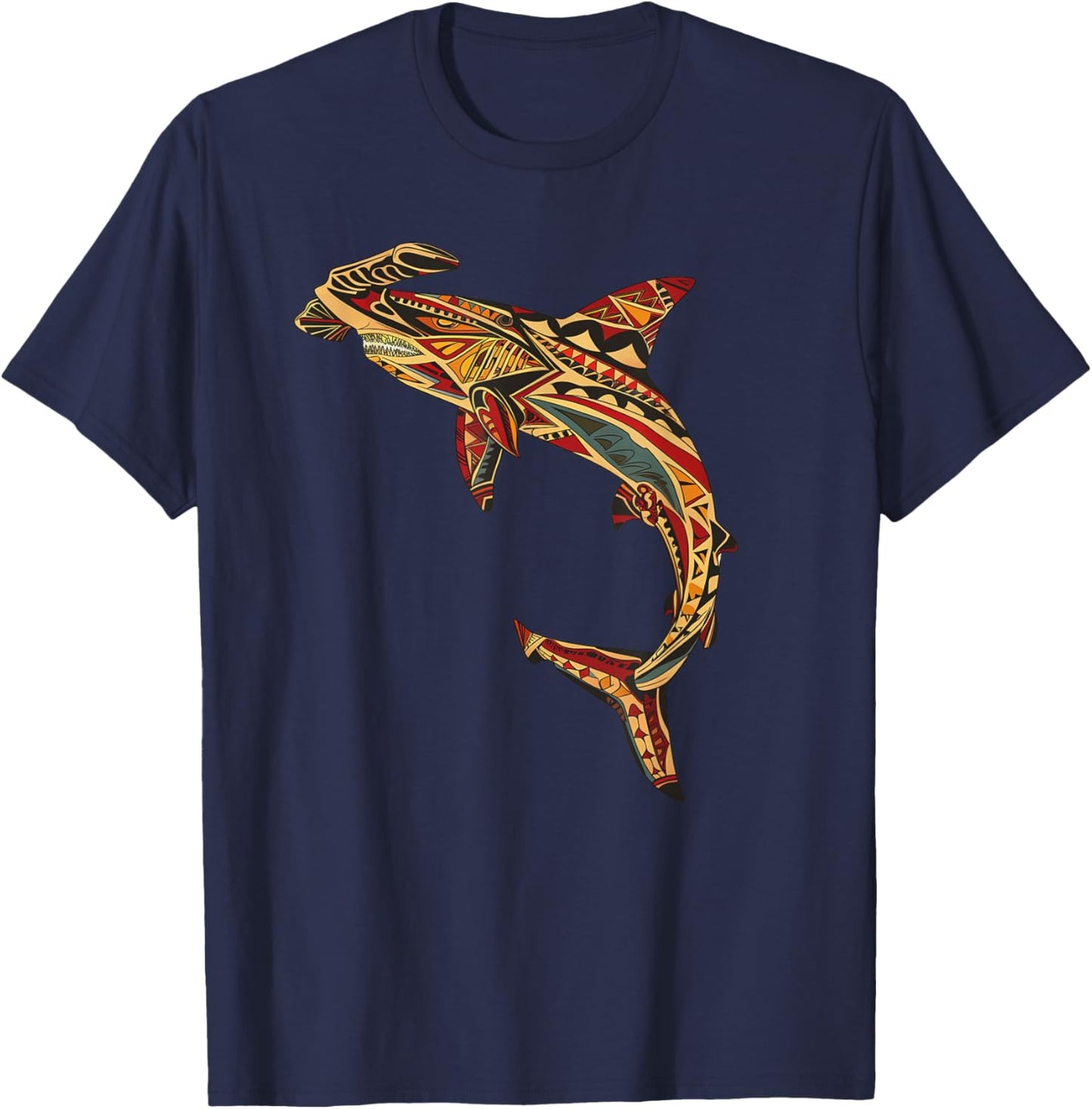 Tribal Shark Shirt - Maori Shirt - Hawaiian Tribal T-Shirt - T-Shirt | Navy