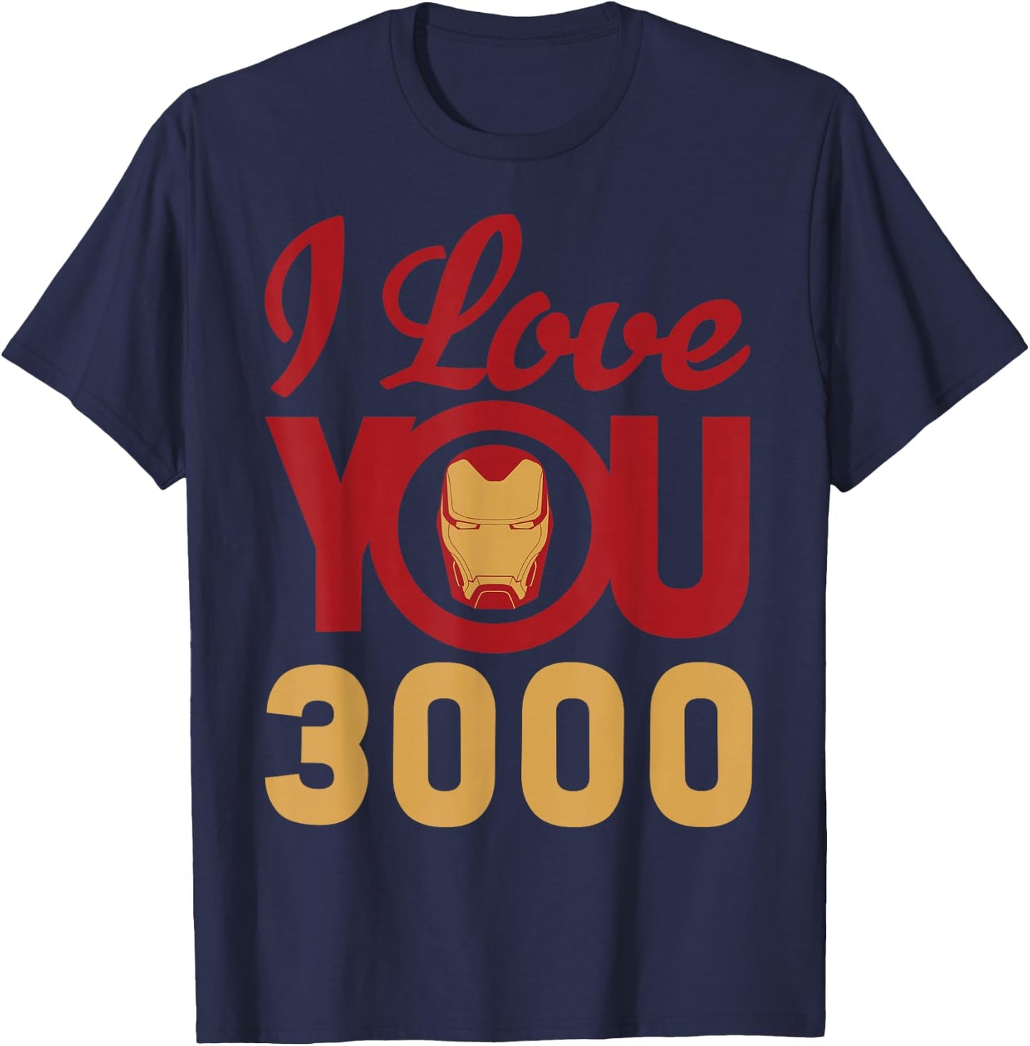 Marvel Avengers Endgame Iron Man I Love You 3000 Helmet Logo T-Shirt - T-Shirt | Navy
