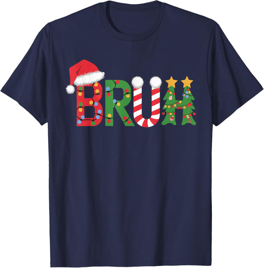 Christmas Shirts for Kids Boys Bruh Funny Christmas Women T-Shirt - T-Shirt | Navy
