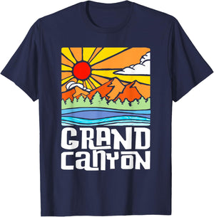 Grand Canyon National Park Artistic Nature & Mountains T-Shirt - T-Shirt | Navy