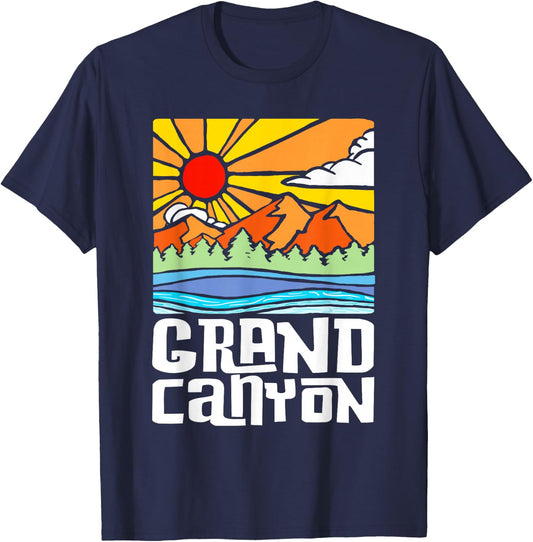 Grand Canyon National Park Artistic Nature & Mountains T-Shirt - T-Shirt | Navy