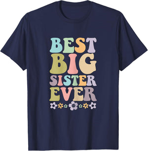 Big Sister Shirt for Girls – Baby Announcements, and Family T-Shirt - T-Shirt | Navy