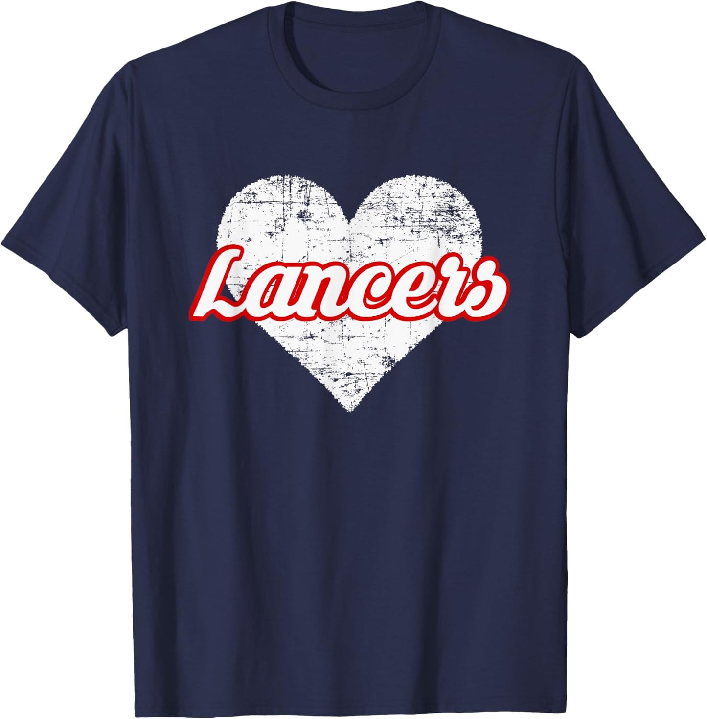 Lakewood Lancers Over Heart T-Shirt - T-Shirt | Navy