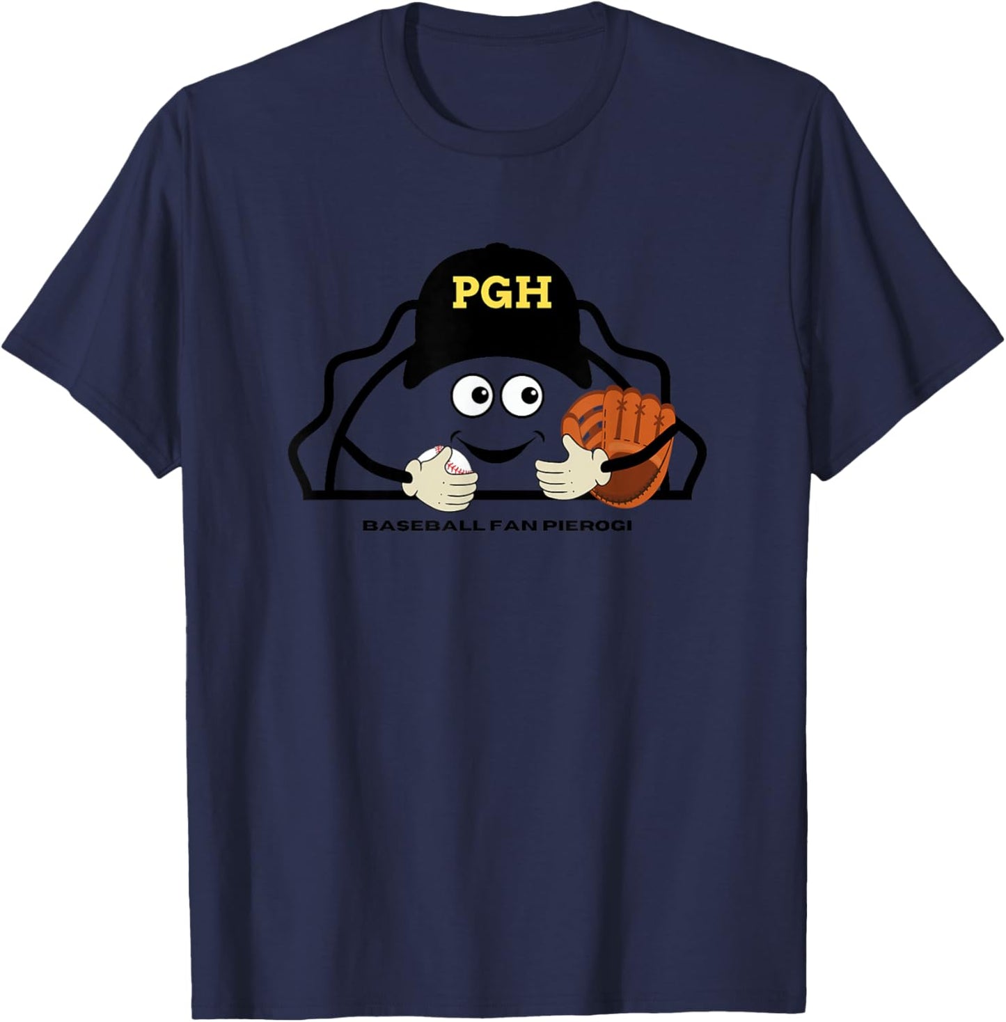 Pittsburgh Baseball Pierogi Yinzer Fan T-Shirt - T-Shirt | Navy