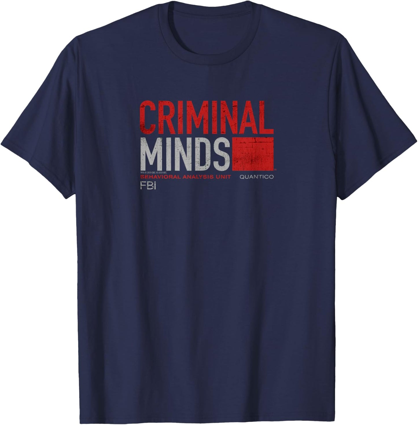 CBS Criminal Minds Distressed BAU Quantico T-Shirt - T-Shirt | Navy