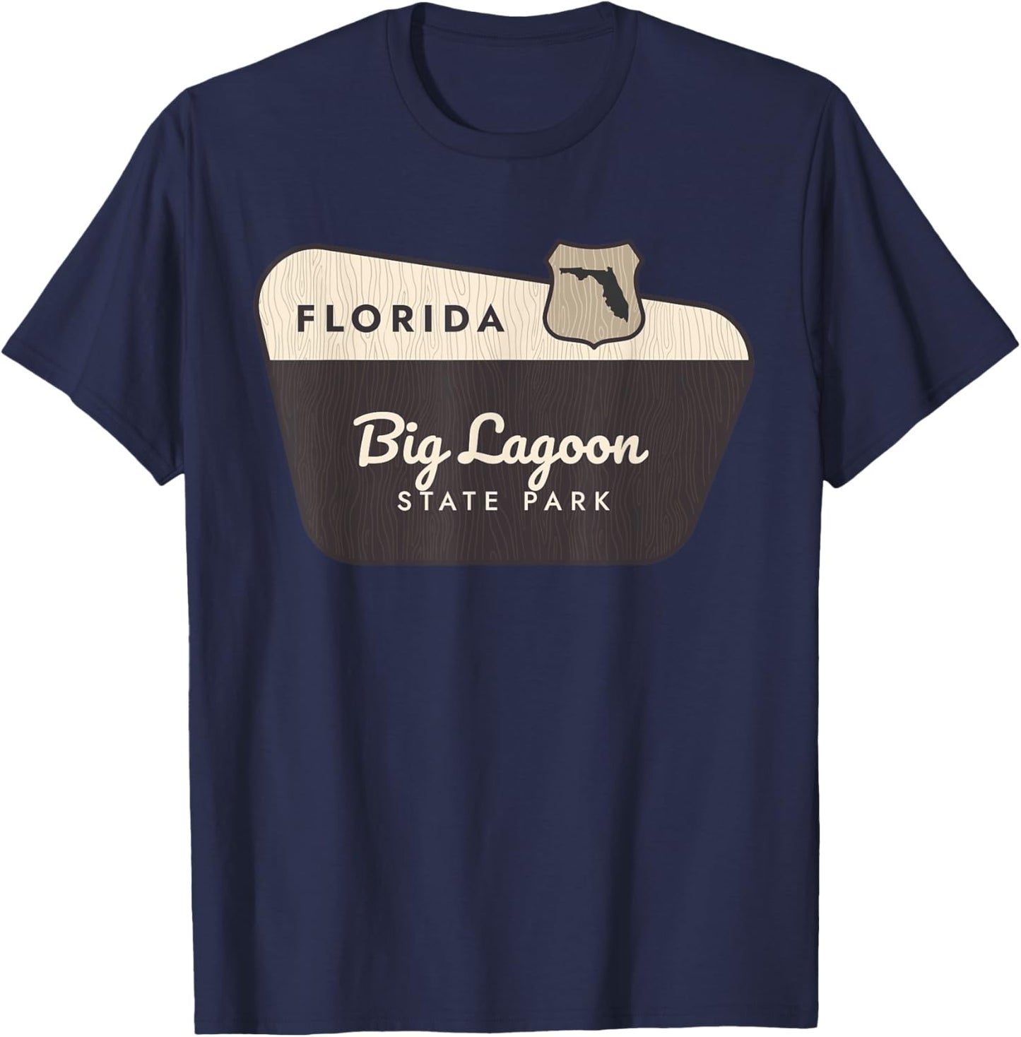 Big Lagoon State Park Florida Welcome Sign Vacation T-Shirt - T-Shirt | Navy