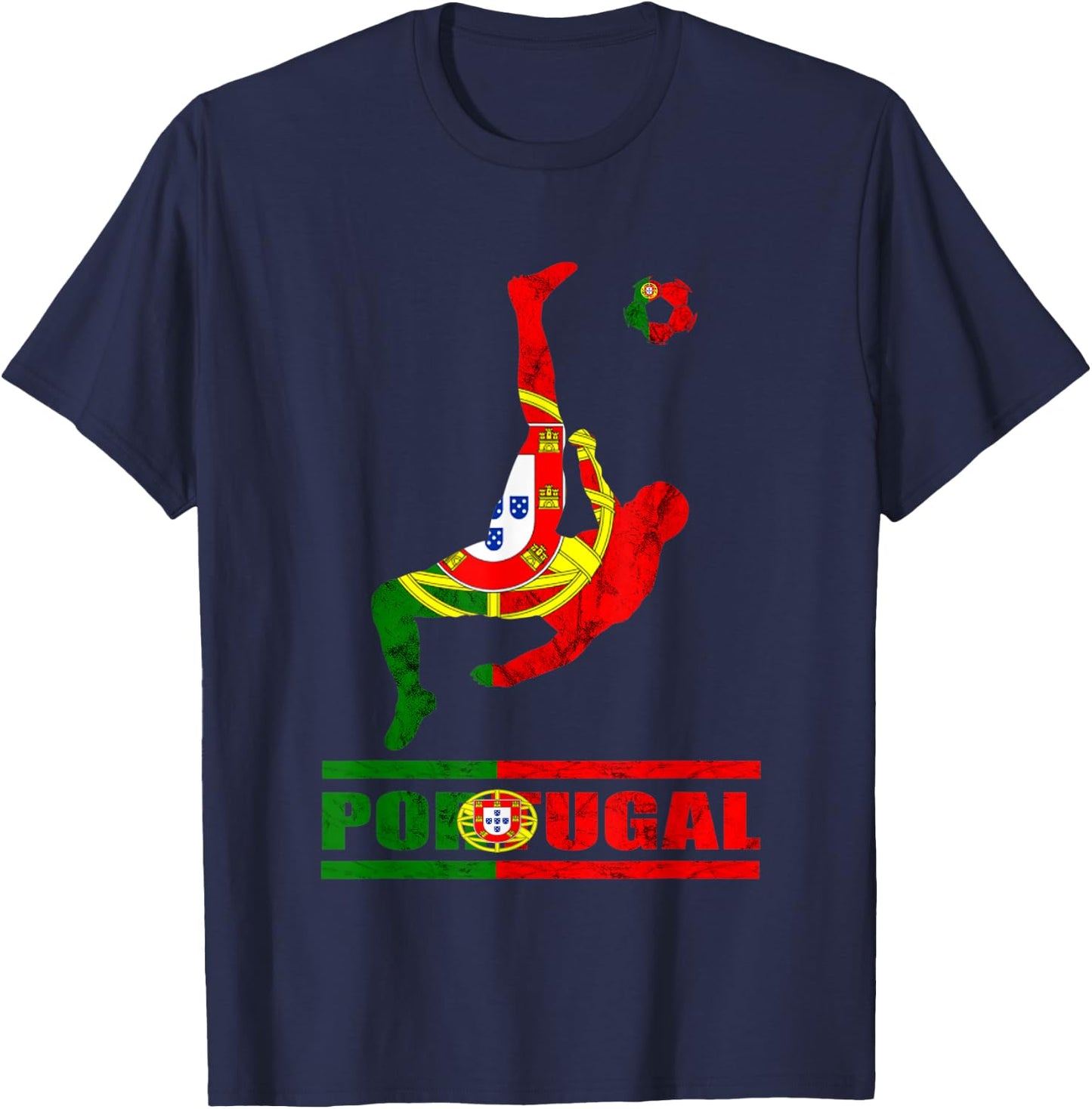 Portugal Futebol Portuguese Flag Portuguese Soccer Player T-Shirt - T-Shirt | Navy