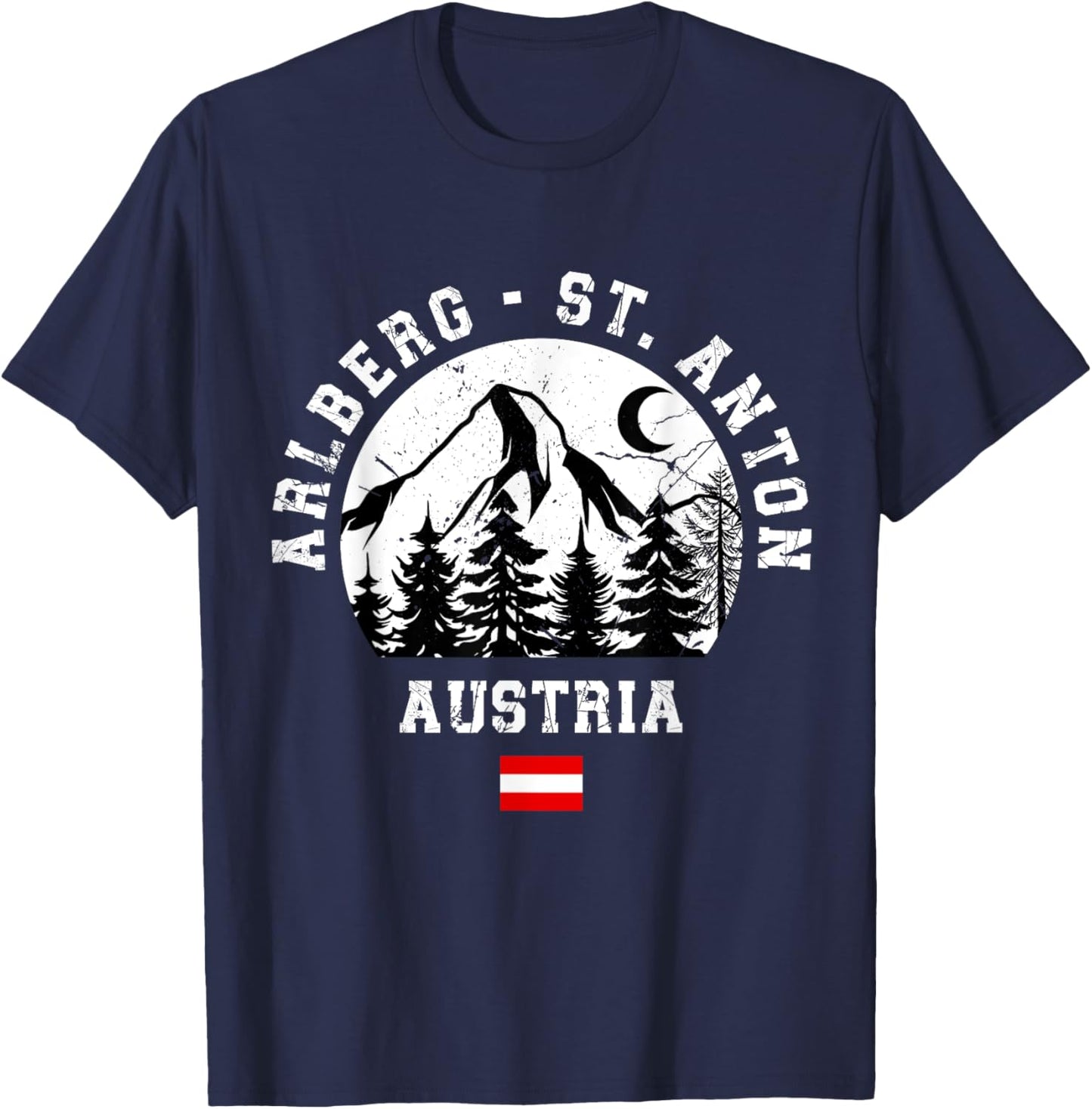Arlberg St. Anton Austria Alps Ski Resort Alpine Austrian T-Shirt - T-Shirt | Navy