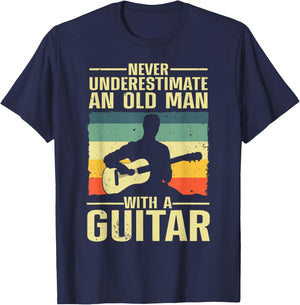Cool Guitar Design For Grandpa Men Guitar Player Guitarist T-Shirt - T-Shirt | Navy