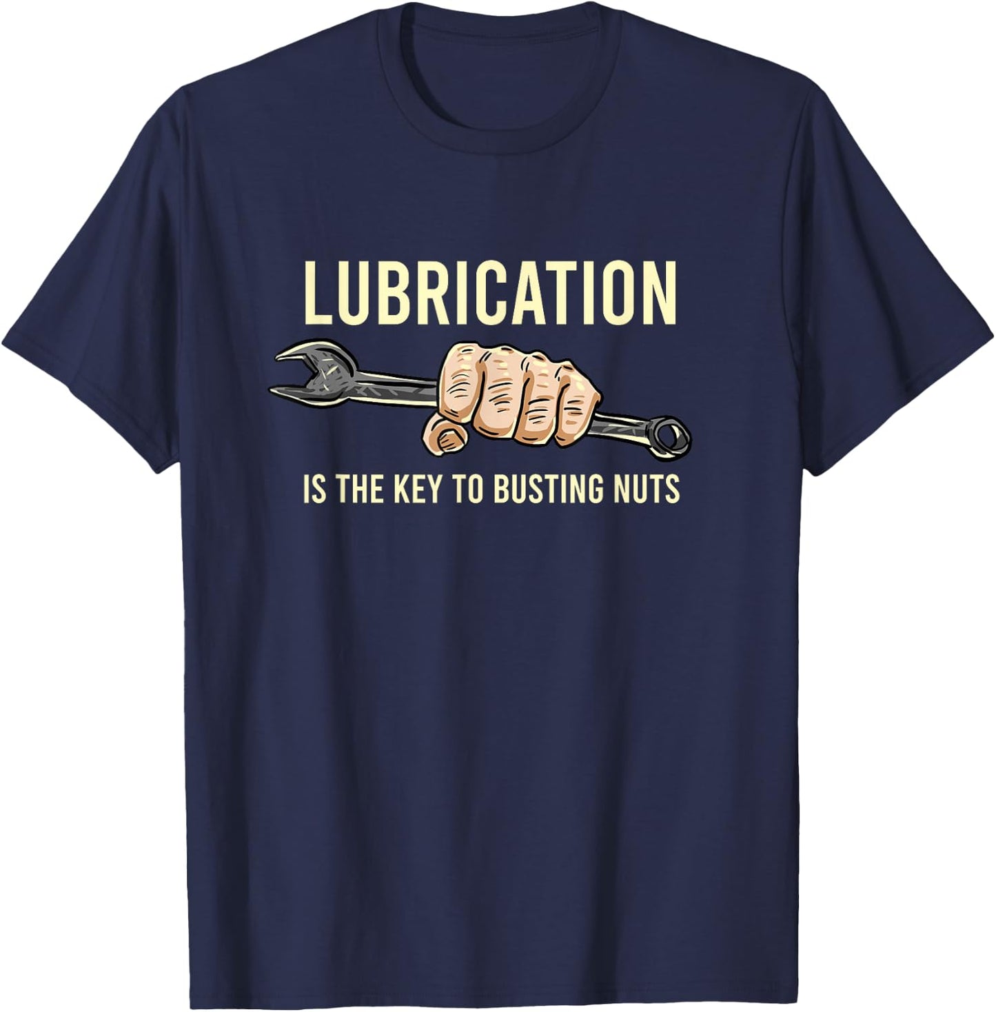 BoredKoalas Mechanic Lubrication Is The Key Funny Machinist Profession Men's Black T-Shirt - T-Shirt | Navy