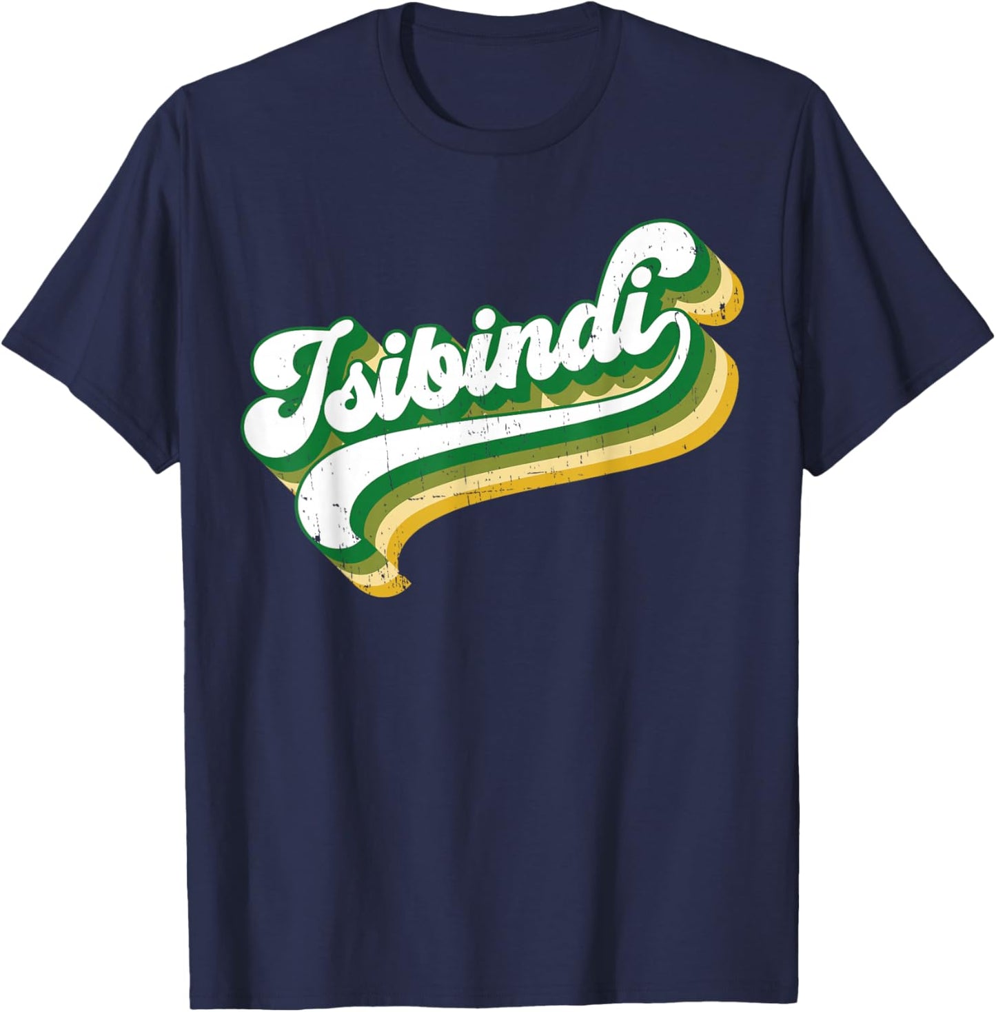 Isibindi - Colorful Groovy Retro Style School Spirit Wear T-Shirt - T-Shirt | Navy
