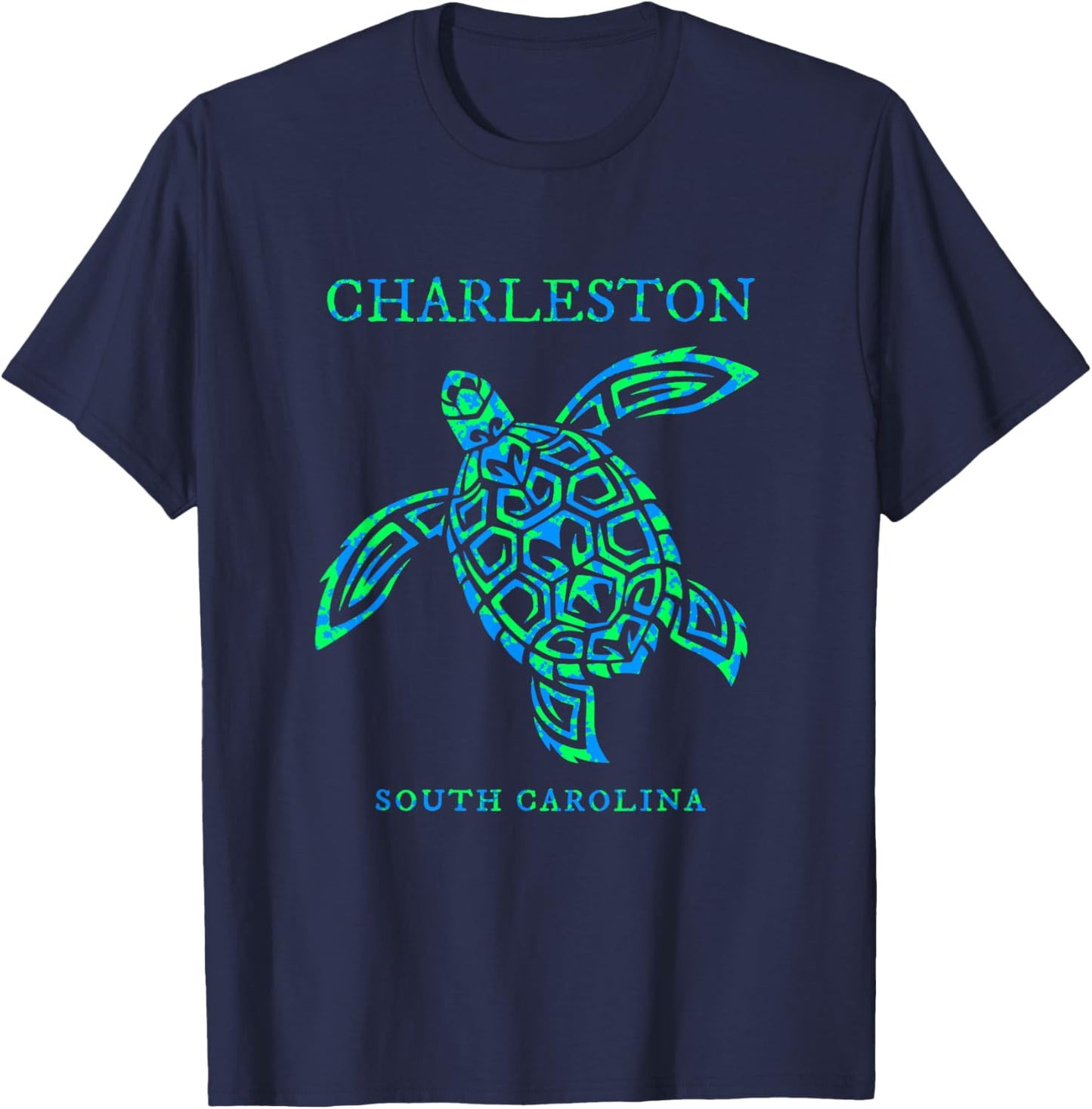 Charleston South Carolina Sea Turtle Vacation Souvenir T-Shirt - T-Shirt | Navy
