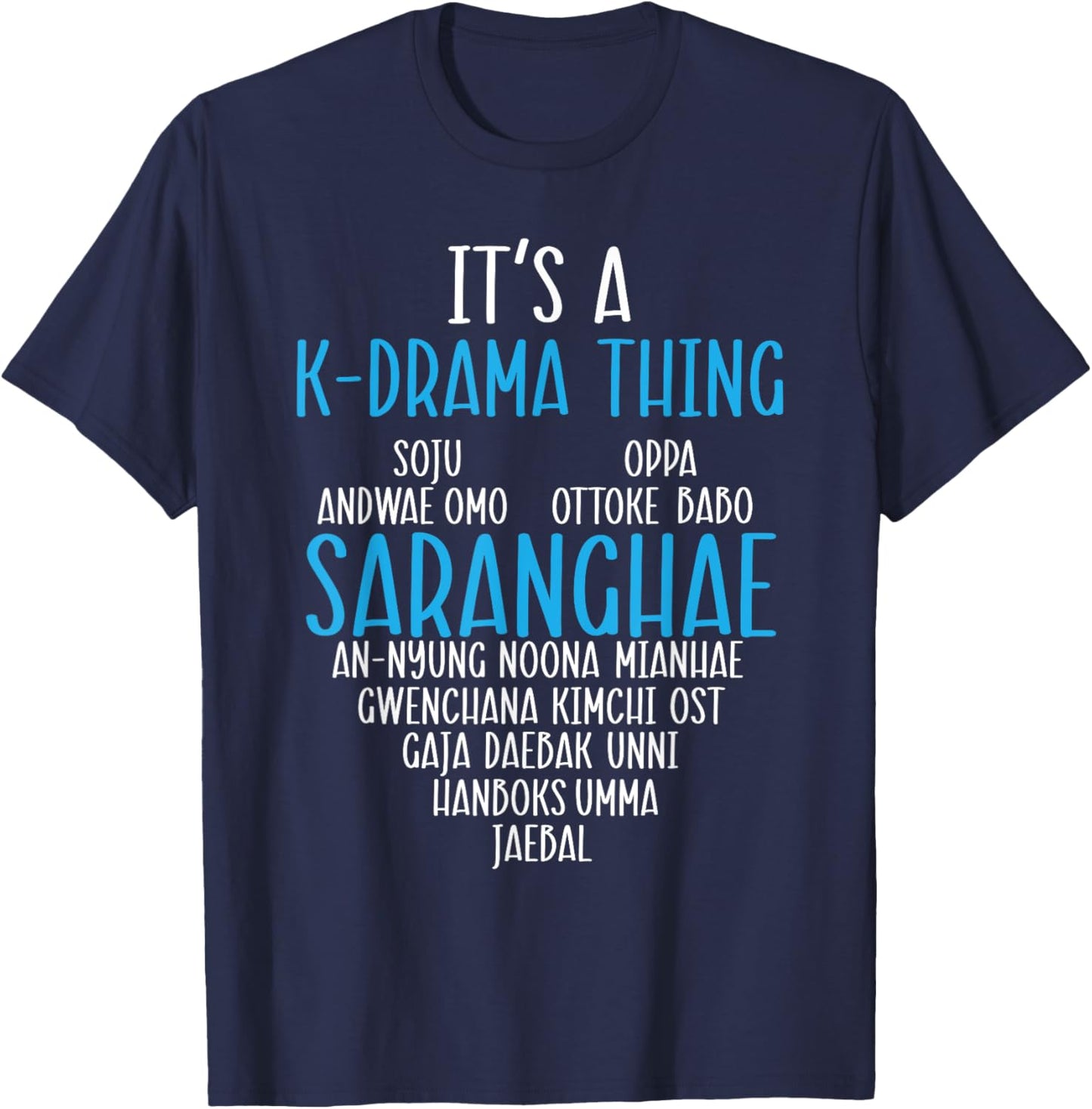 K Drama Oppa Korean Drama Finger Heart Saranghae K-Drama T-Shirt - T-Shirt | Navy