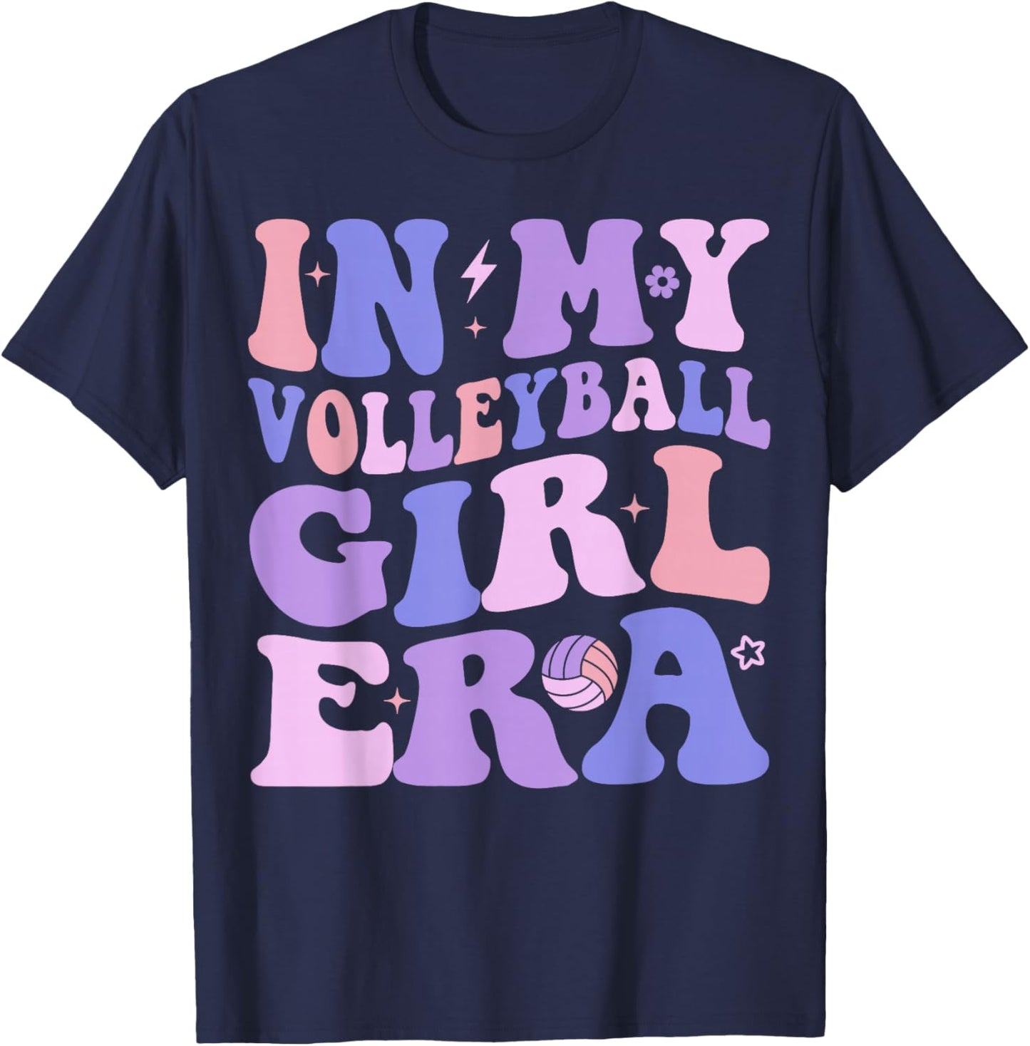 In My Volleyball Girl Era Cute Volleyball Lover Coach Sports T-Shirt - T-Shirt | Navy