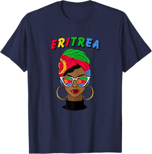 Eritrea, Eritrean Flag, Eritrea Girl, Eritrean Women T-Shirt - T-Shirt | Navy