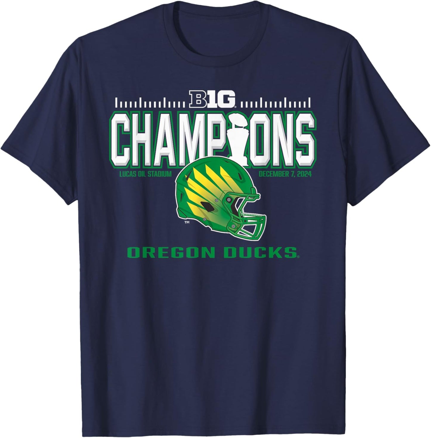 Oregon Ducks Big Ten Champs 2024 Football Locker Room T-Shirt - T-Shirt | Navy