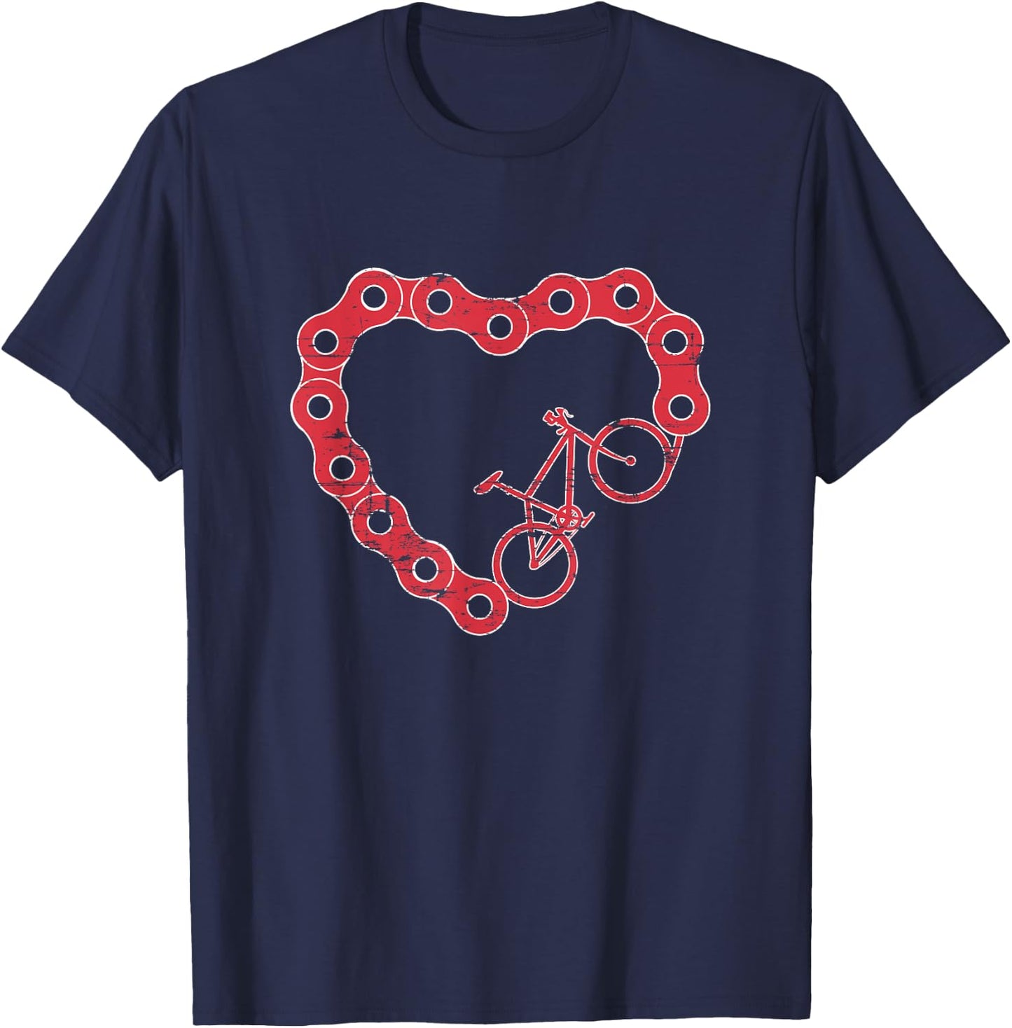 Mountain Bike Cyclist Valentines Day Gifts Bicycle T-Shirt - T-Shirt | Navy