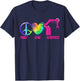 Robot Robotics Engineer Tie Dye Female Girl Peace Love T-Shirt - T-Shirt | Navy