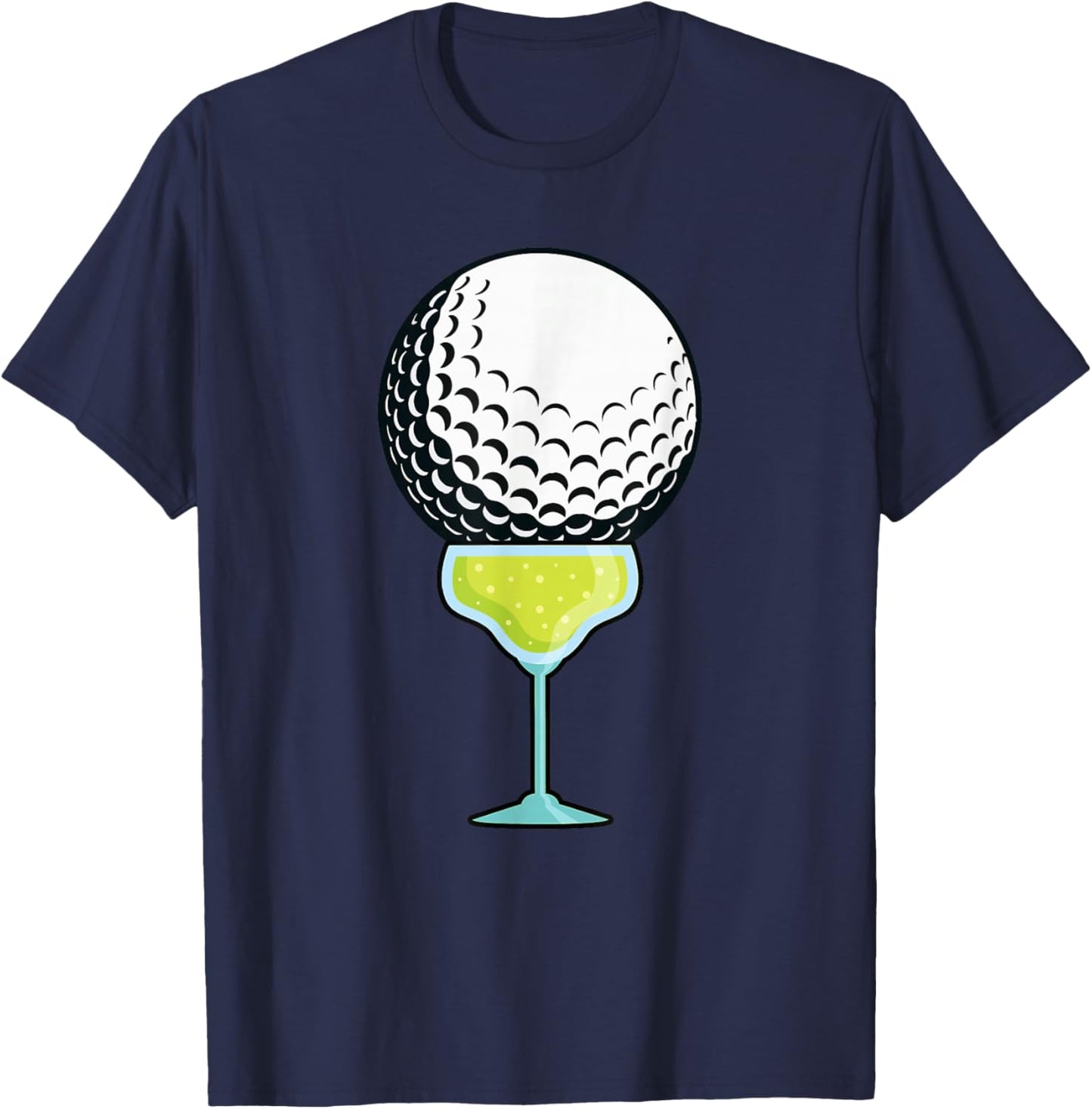 Funny Golf Ball on a Margarita Cocktail Golfer Golf Fan T-Shirt - T-Shirt | Navy