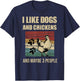 I Like Dogs And Chickens And Maybe 3 People Vintage T-Shirt - T-Shirt | Navy