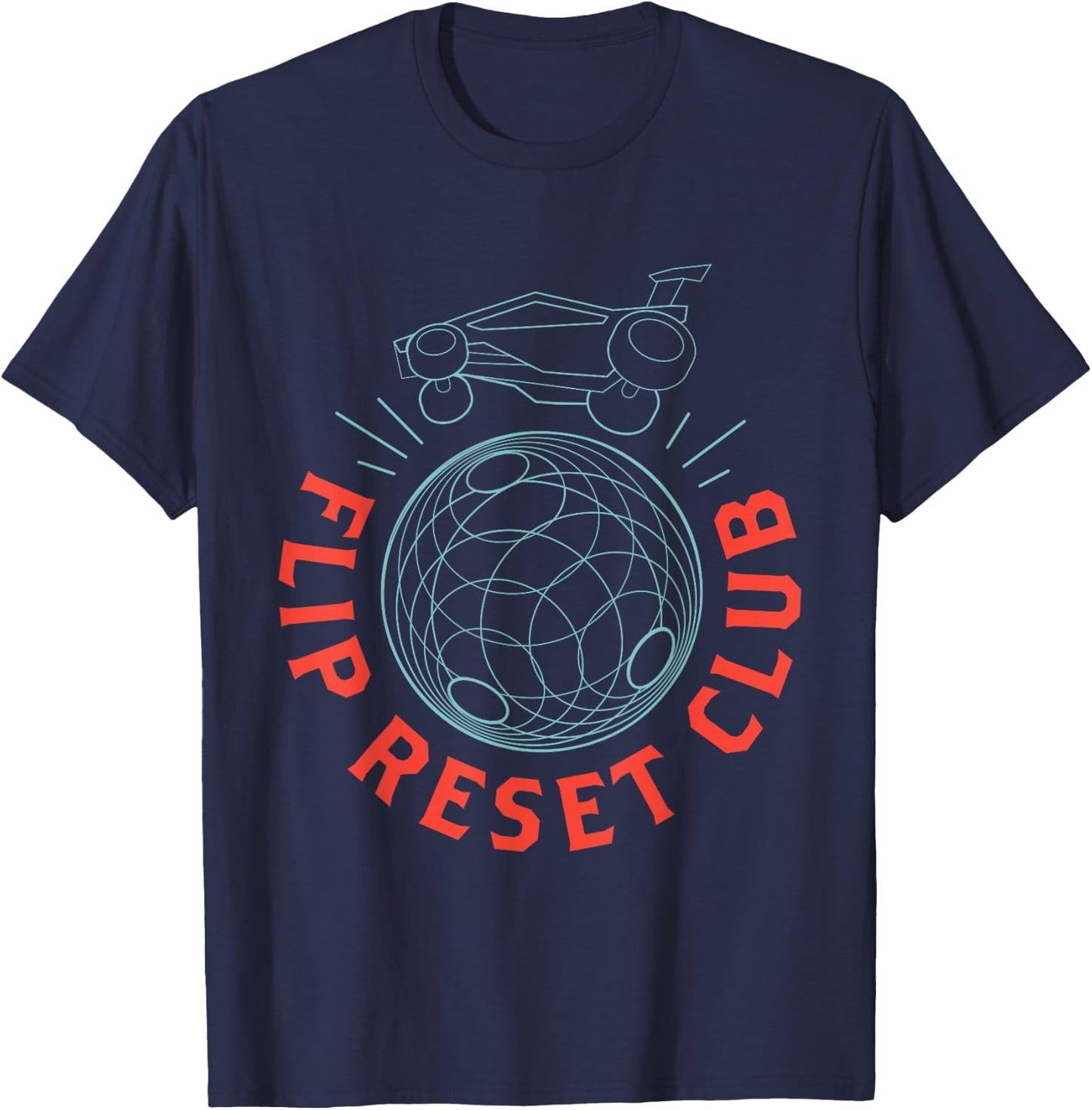 Simple Rocket Soccer League, Flip Reset Club, Clean Design T-Shirt - T-Shirt | Navy