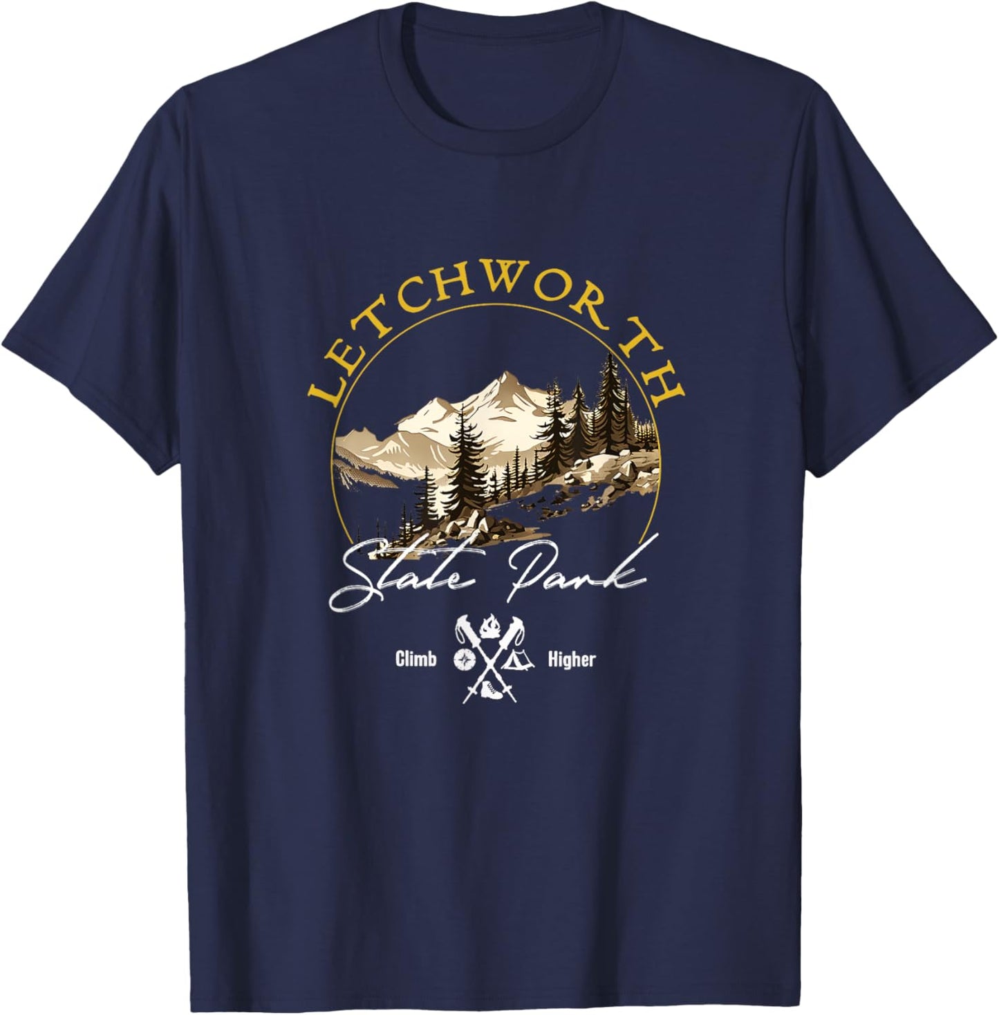Letchworth State Park Retro Vintage Apparel - Souvenir T-Shirt - T-Shirt | Navy