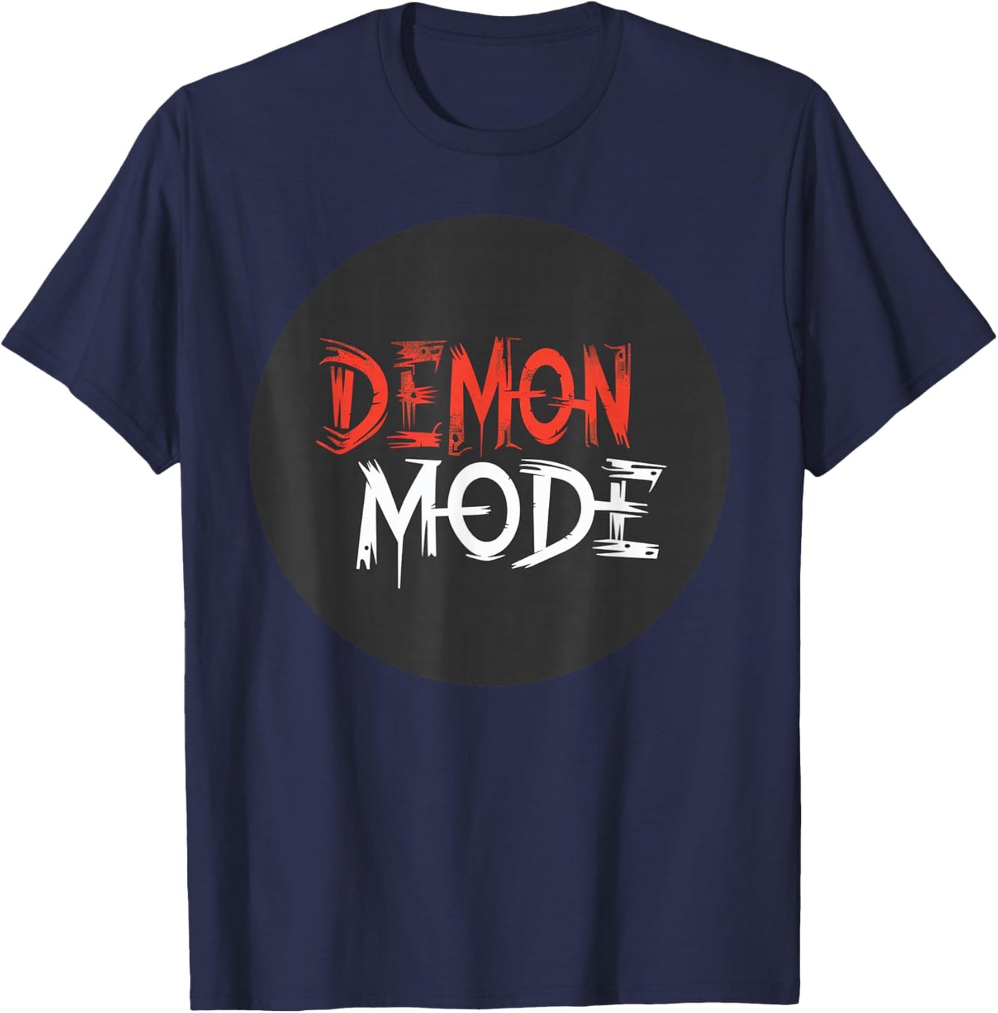Funny Demon Mode Logo T-Shirt - T-Shirt | Navy