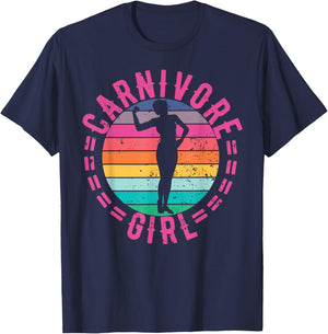 Carnivore Girl Meat Eater Steak Lover Cute Fit Cowgirl Woman T-Shirt - T-Shirt | Navy