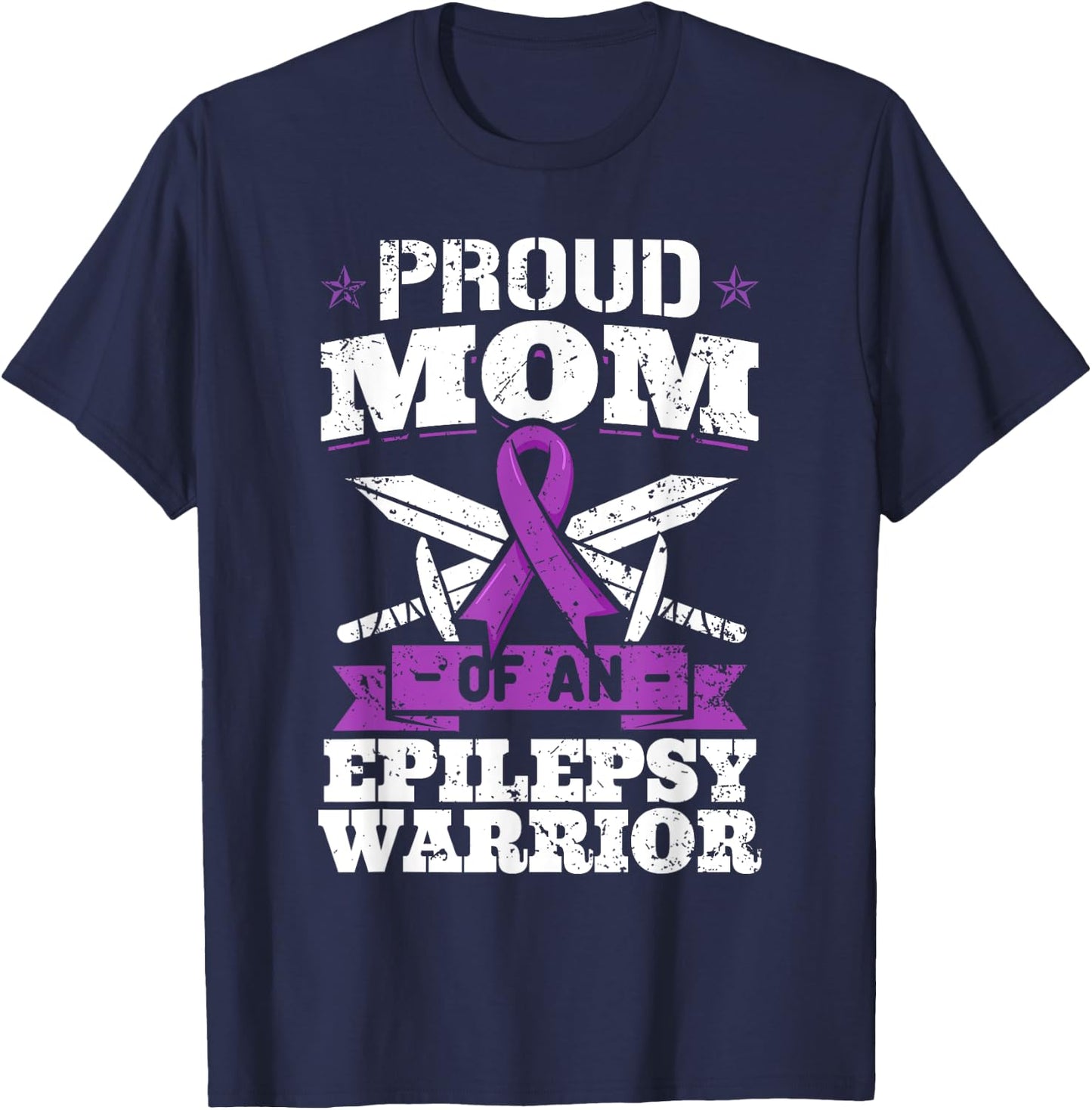 Epilepsy Warrior Mom Epileptic Seizure Disorder Advocate T-Shirt - T-Shirt | Navy