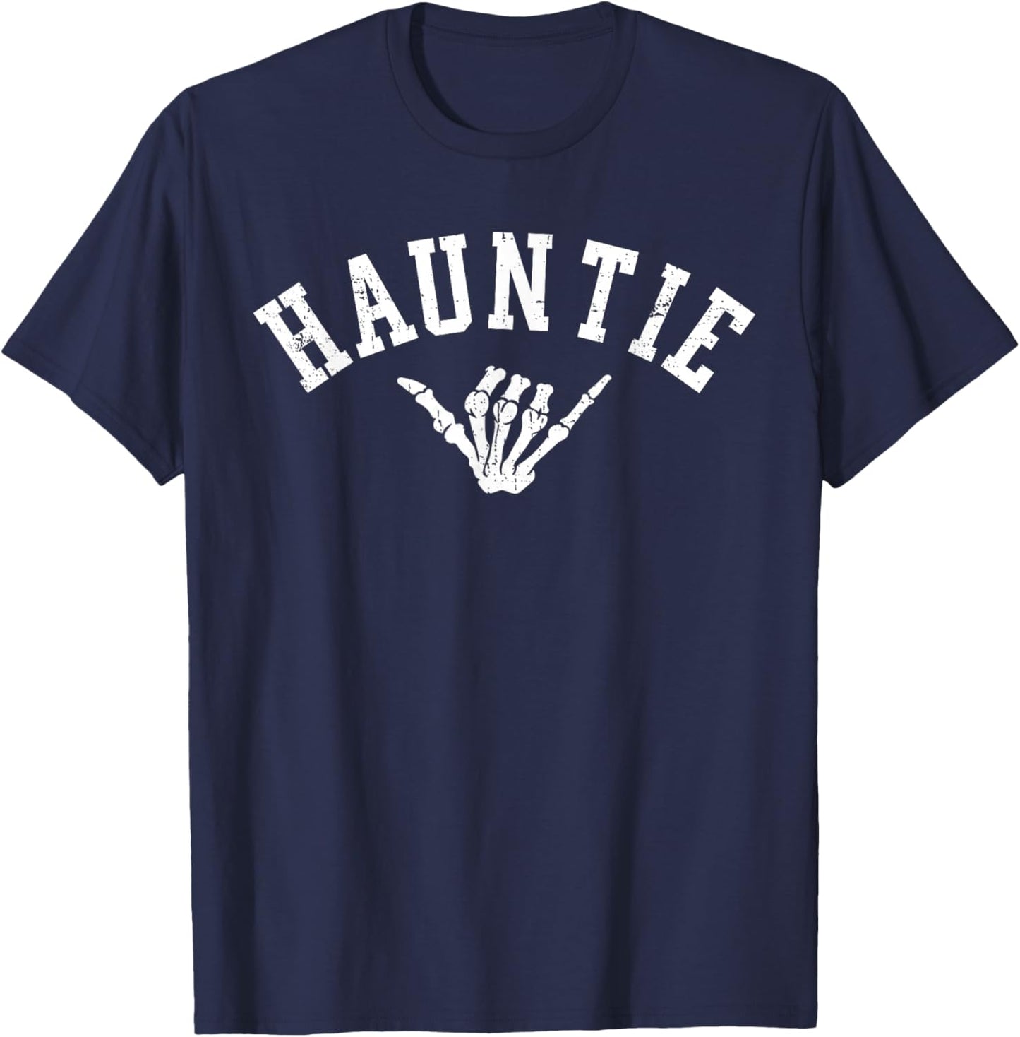 Hauntie, Auntie Crazy About Halloween Funny Spooky Aunt T-Shirt - T-Shirt | Navy