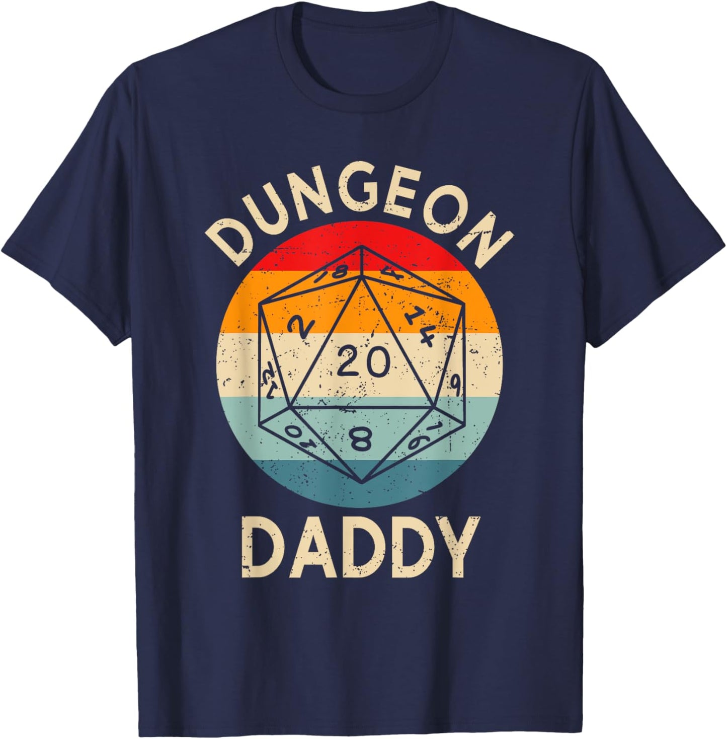 Retro Dungeon Daddy Fathers Day T-Shirt - T-Shirt | Navy