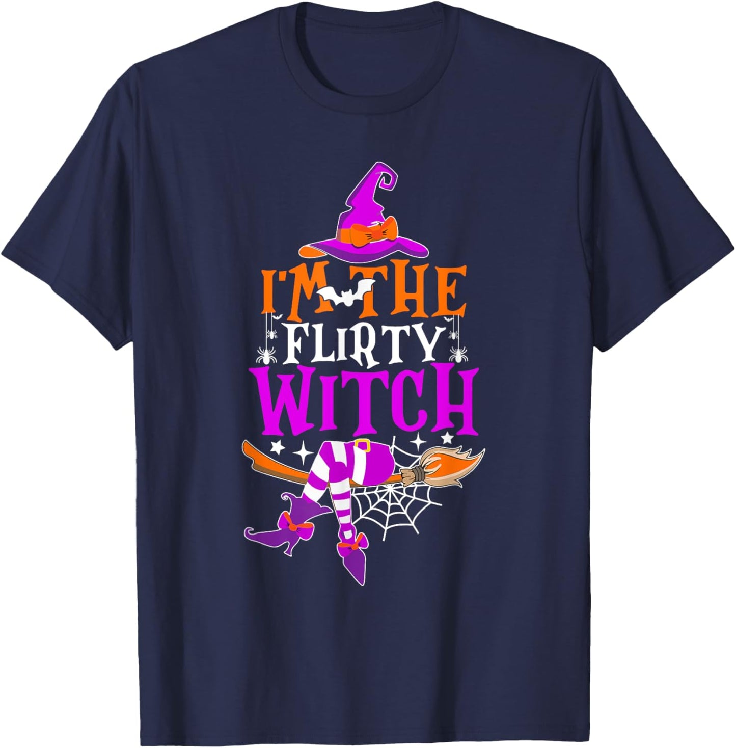 I'm The Flirty Witch Shirt Funny Witch Halloween Costume T-Shirt - T-Shirt | Navy
