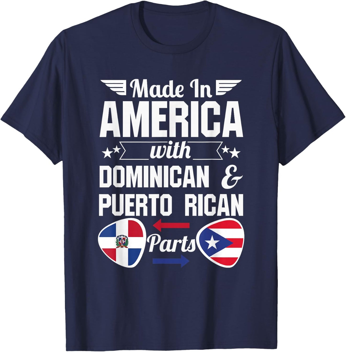 Dominirican Puerto Rico and Republica Dominicana Pride Flag T-Shirt - T-Shirt | Navy