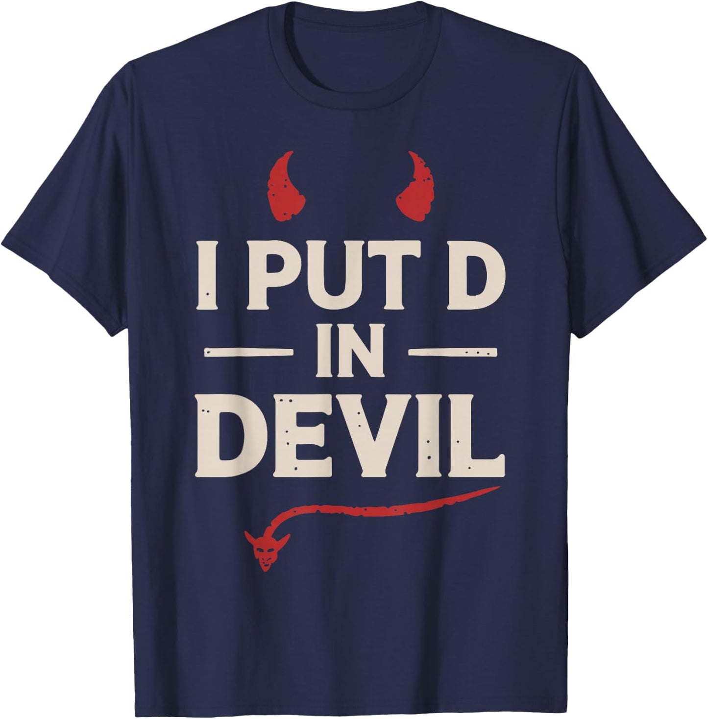 I Put D In Devil Funny Halloween Matching Couple Costume T-Shirt - T-Shirt | Navy