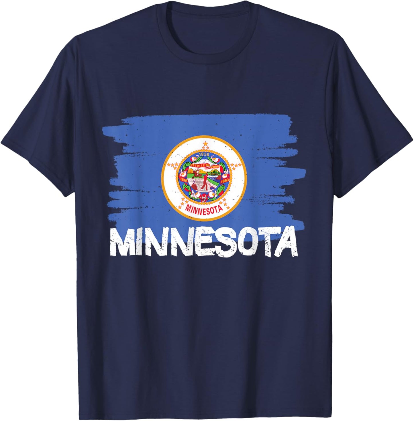 Cool Minnesota Flag T-Shirt - T-Shirt | Navy