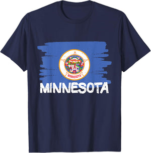 Cool Minnesota Flag T-Shirt - T-Shirt | Navy